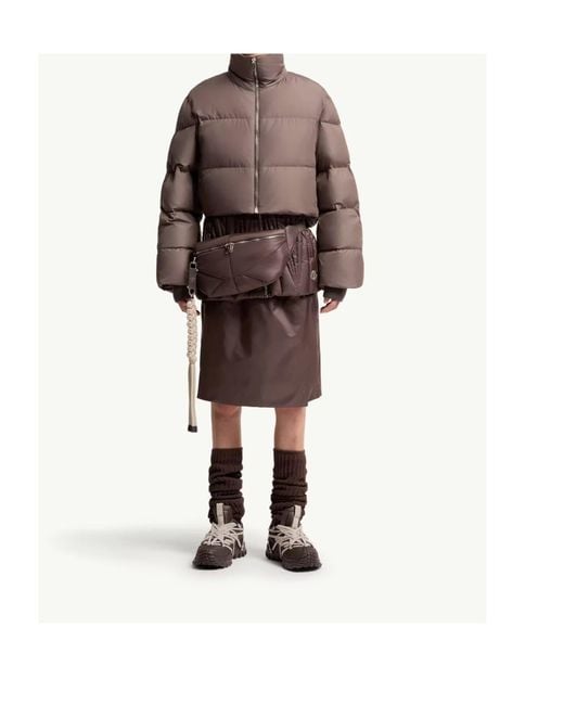 Moncler Brown Moncler Rick Owens Cyclopic Short Down Jacket for men