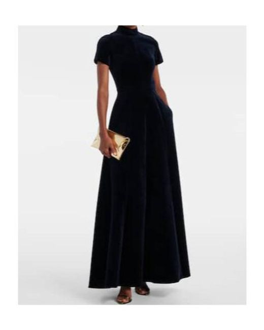 Emilia Wickstead Black Malinda Cotton Velvet Gown