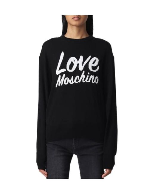 Moschino Black Logo Round-Neck Sweater