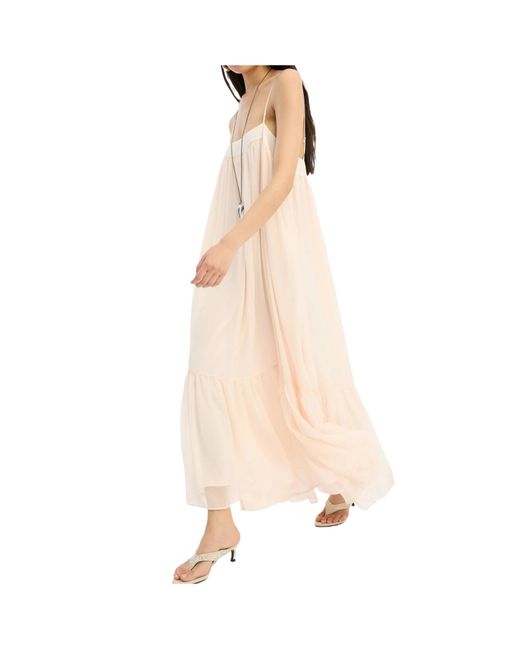 ROTATE BIRGER CHRISTENSEN White Chiffon A-Line Midi Dress