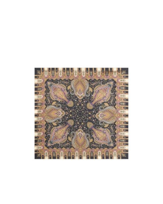 Etro Metallic Paisley-Motif Silk Scarf