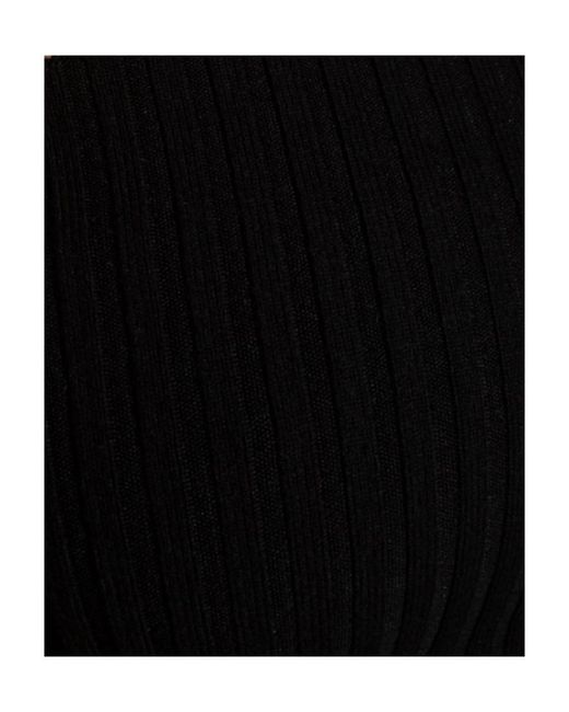 Chloé Black Ribbed-Knit Bandeau Top