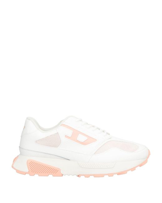 DIESEL White Two-Tone Low-Top Sneakers