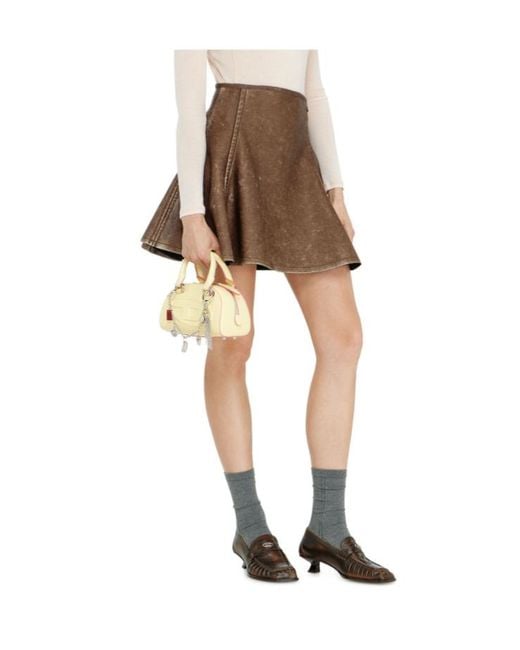 DIESEL Brown Flared Miniskirt