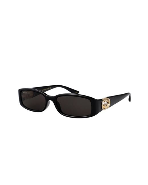 Gucci White Eyewear Rectangular Logo Sunglasses