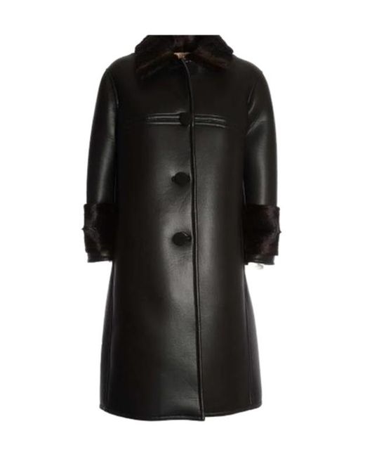 N°21 Black Faux-Fur Collar Coat