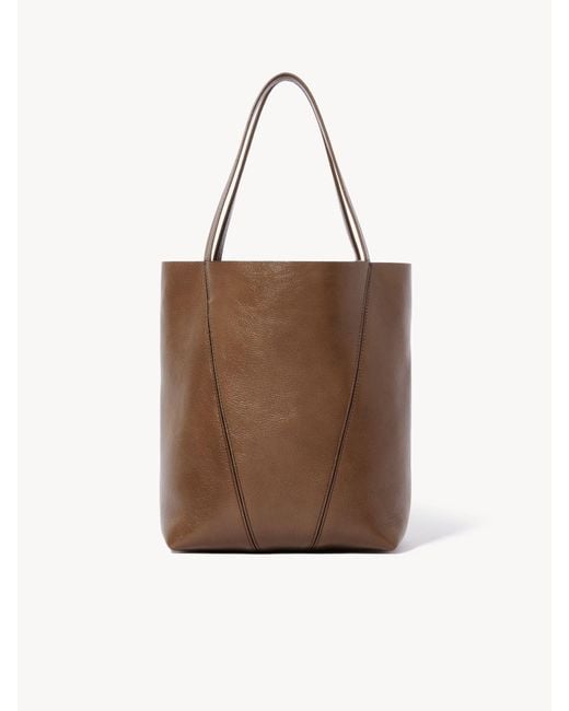 Chloé Brown Chloé Spin Charm Detailed Tote Bag