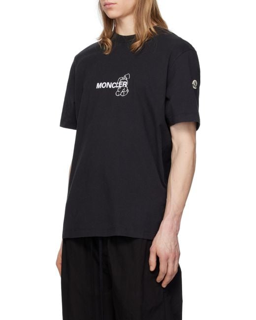 Moncler Black X Frgmt Cartoon Logo Cotton T-Shirt for men
