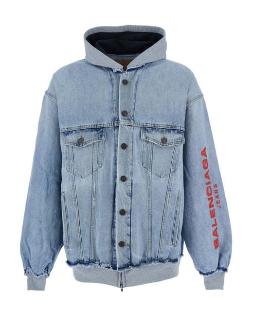 Balenciaga Blue Patched Jacket for men