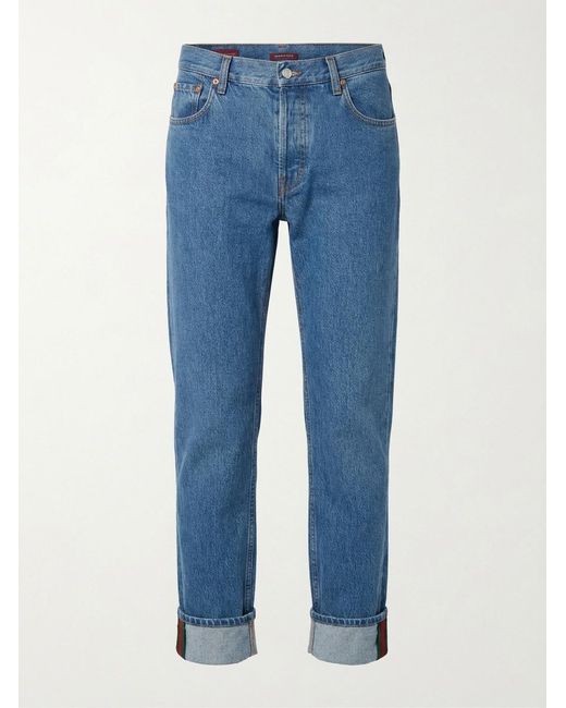 Gucci Blue Tapered Fit Denim Trousers for men