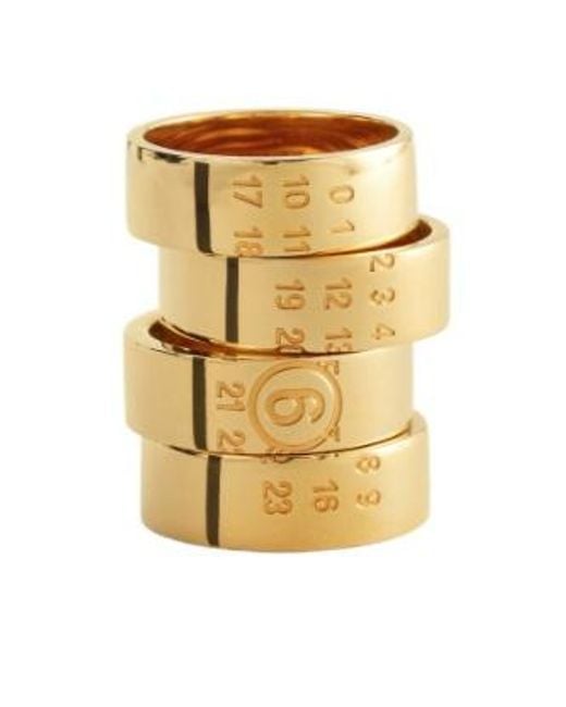 MM6 by Maison Margiela Metallic Stacked Numeric Rings