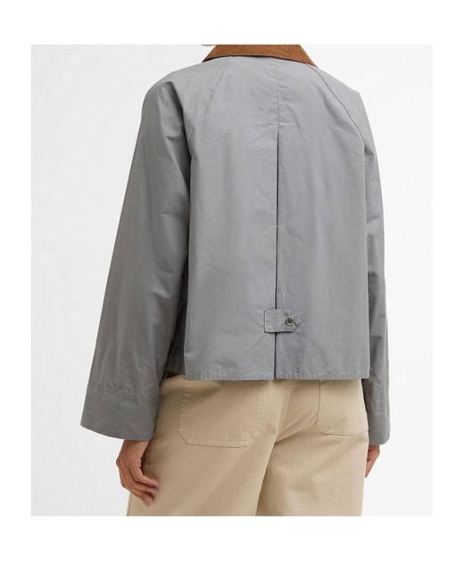 Barbour Gray Catlin Corduroy-Collar Jacket