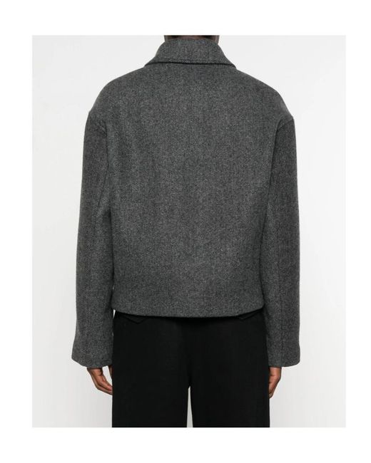 Jil Sander Gray Zip-Up Bomber Jacket for men