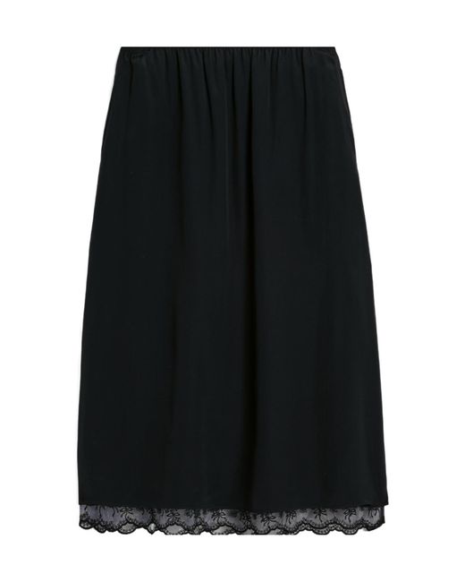 Simone Rocha Black Lace-Trim Midi Skirt