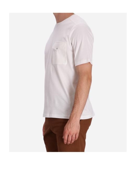 Herno White Pocket-Detail Shoulder-Panel T-Shirt for men