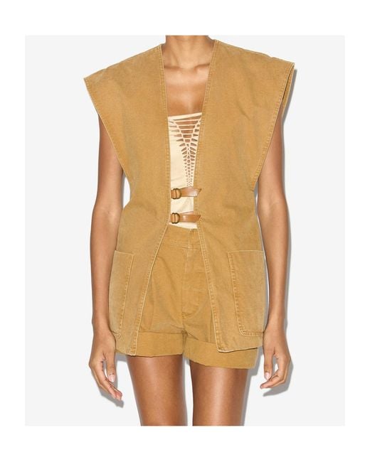 Isabel Marant Brown Falila Buckle Fastened Waistcoat