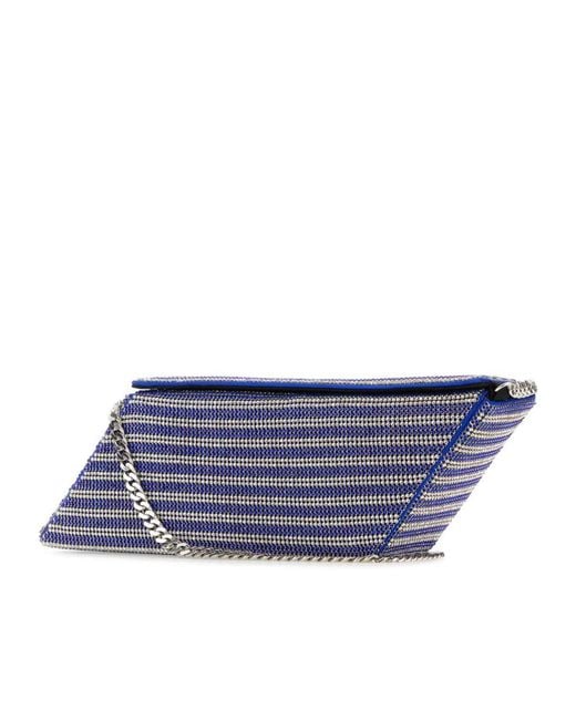 Kara Blue Embellished Parallelogram Clutch Bag