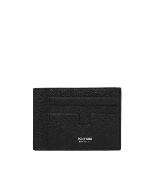 Tom Ford Black Rectangular Card Holder for men