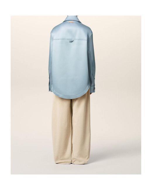 AMI Blue Ami Ami De Coeur Satin Buttoned Jacket for men