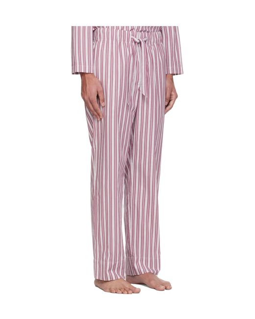 Tekla Pink Striped Pajama Trousers for men