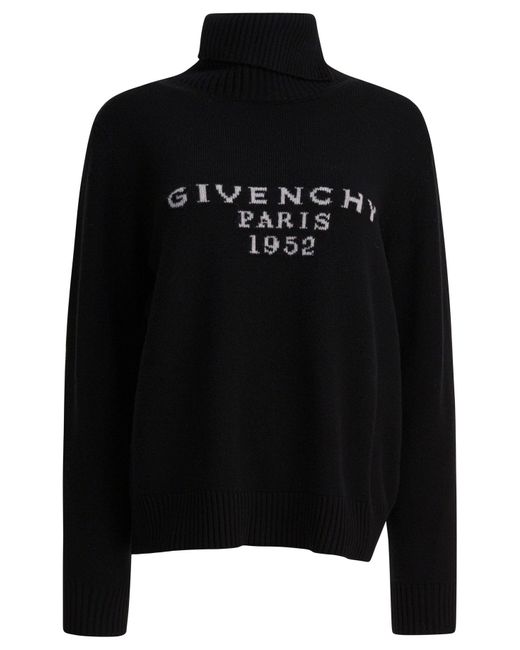 Givenchy Black Paris 1952" Turtleneck Sweater