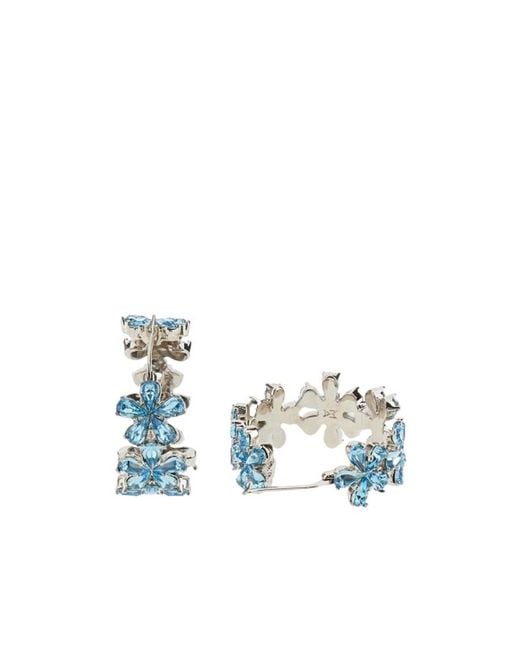 AMINA MUADDI Blue Flower Earrings