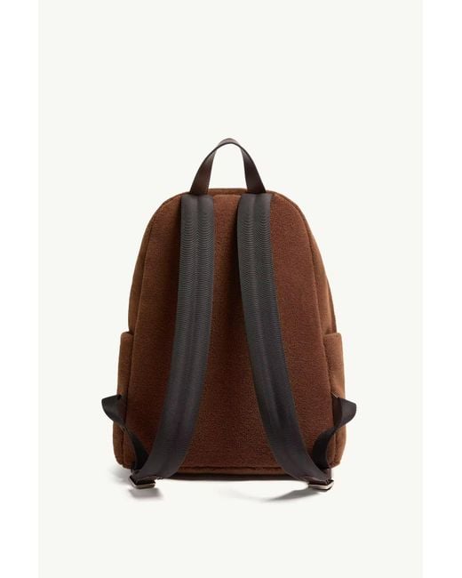 Moncler Brown Logo Patch Zipped Backpack for men