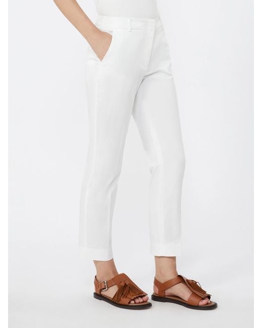 Weekend by Maxmara White Cropped Cigarette Trousers