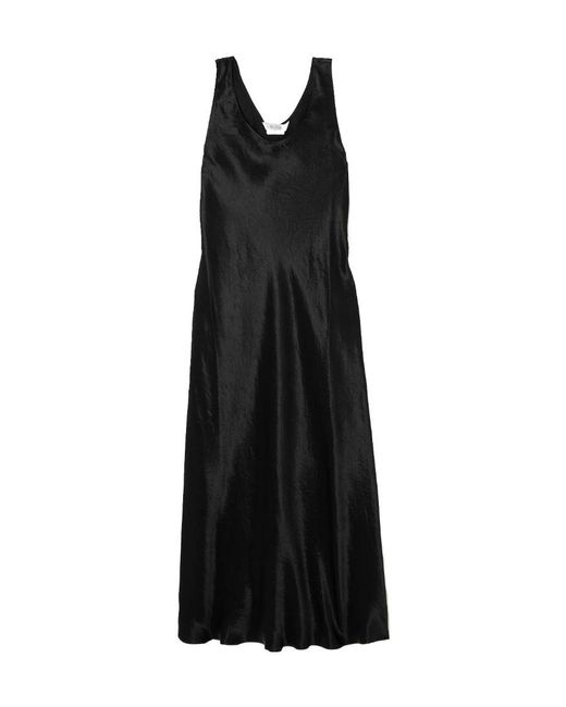 Max Mara Black Leisure Talete Pleated Mid-Length Dress
