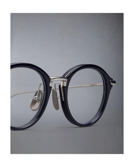 Thom Browne White Round-Frame Glasses