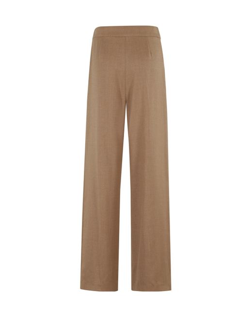 Eleventy Natural Pleated-Front Straight Trousers