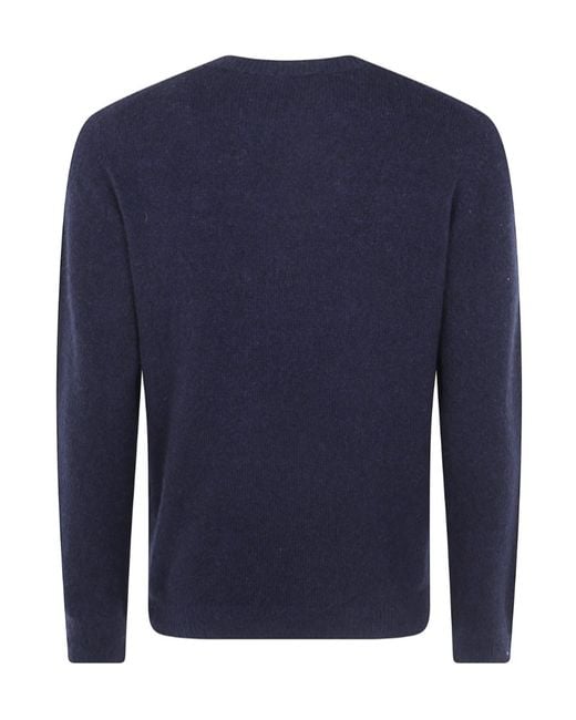Nuur Blue Fine-Knit Crew-Neck Sweater for men