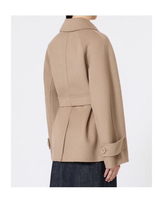 Max Mara Brown 'S Louise Double Breasted Short Belted Jacket