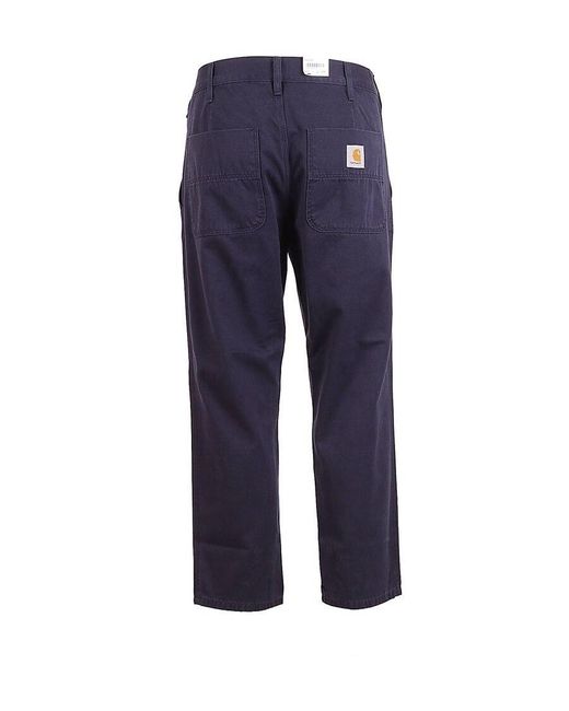 Carhartt Blue Wip Logo Patch Cropped Cargo Trousers for men