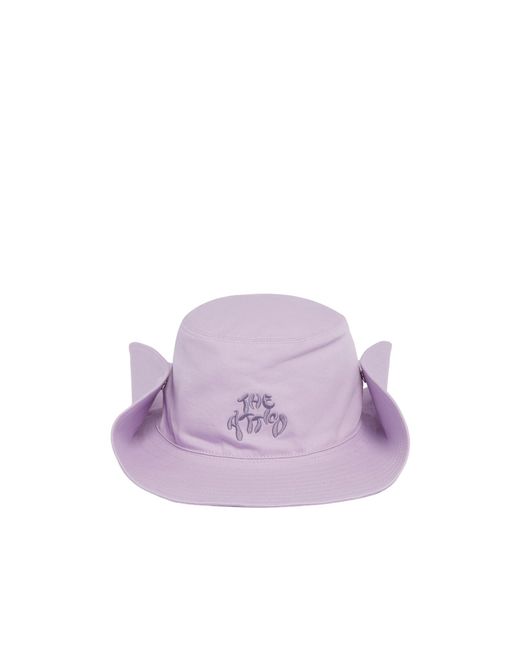 The Attico Purple The Logo Embroidered Wide-Brim Hat