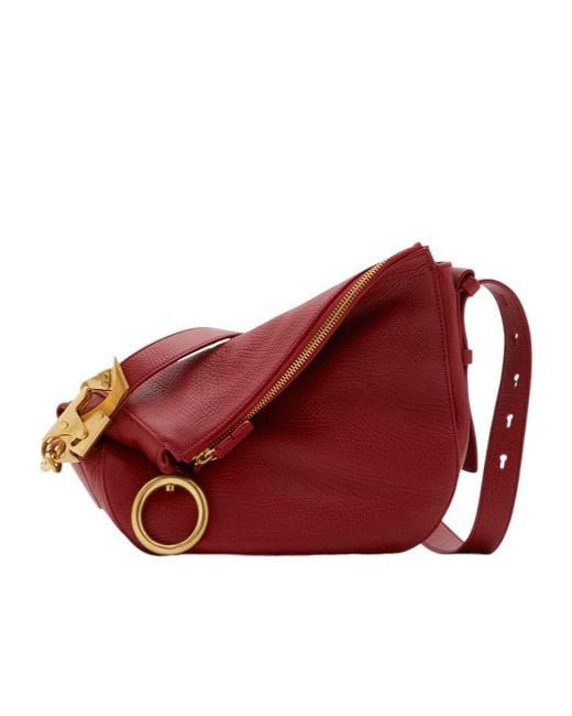 Burberry Red Knight Zipped Small Shoulder Bag