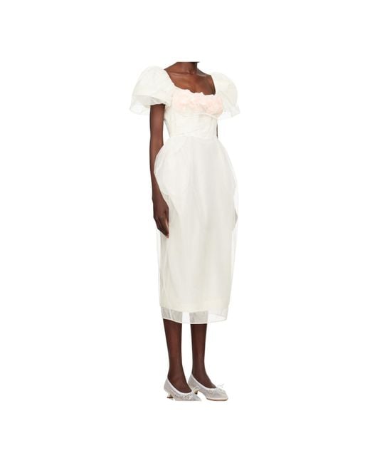 Simone Rocha White Bust Detail Carnation Dress