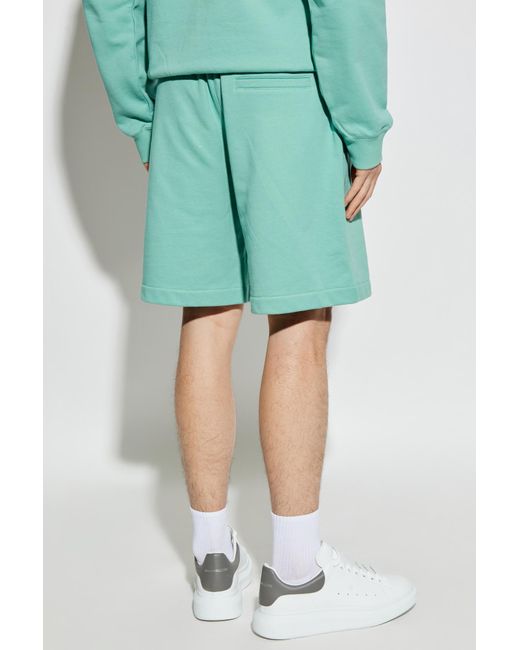 Versace Blue Medusa-Patch Elasticated Waistband Shorts for men