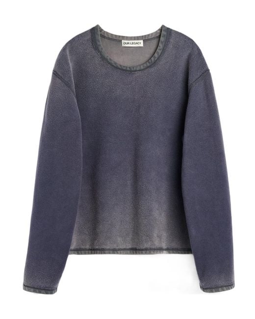 Our Legacy Blue Double Lock U-Neck Long-Sleeve T-Shirt for men