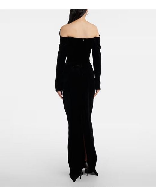 Mugler Black Open-Back Sleeveless Dress Skirt