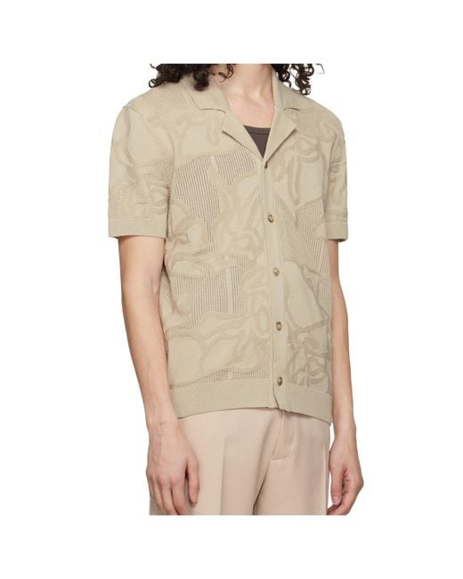 Boss Natural Jacquard-Knit Short-Sleeve Polo Shirt for men