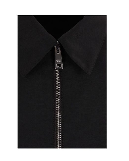 Prada Black Long-Sleeved Zipped Jacket for men