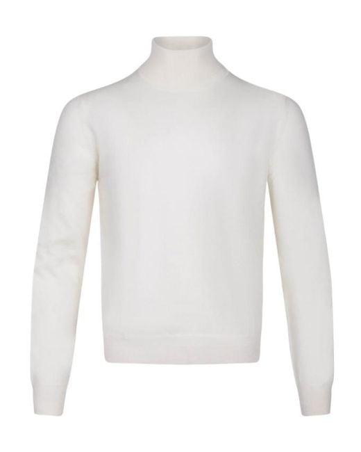 Tagliatore White Miles Turtleneck Knitwear for men