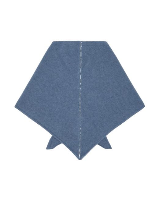 MM6 by Maison Margiela Blue Wool Blend Triangle Scarf