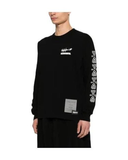 Yohji Yamamoto Black X Neighborhood Logo Printed Sweatshirt for men