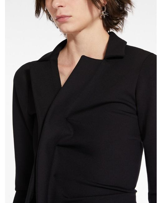 Sportmax Black Single-Breasted Long-Sleeved Blazer