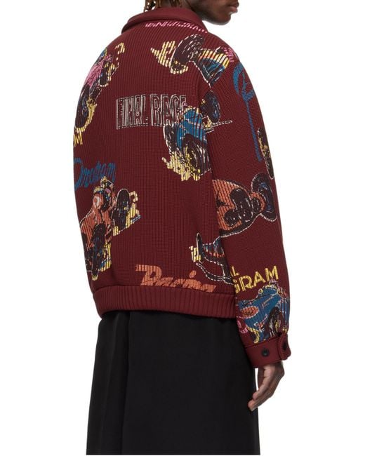 Sacai Zippered Knitted Cardigan for men
