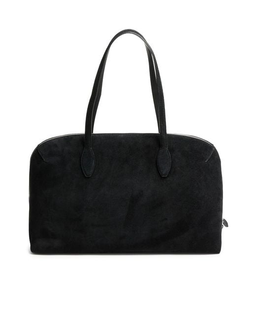 Totême  Black Suede Tote Bag