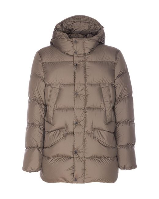 Woolrich Brown Long Sleeved Hooded Down Jacket for men