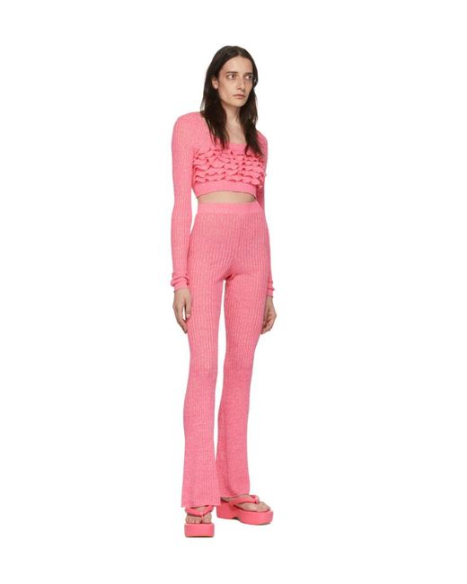 MSGM Pink Logo Sweatpants